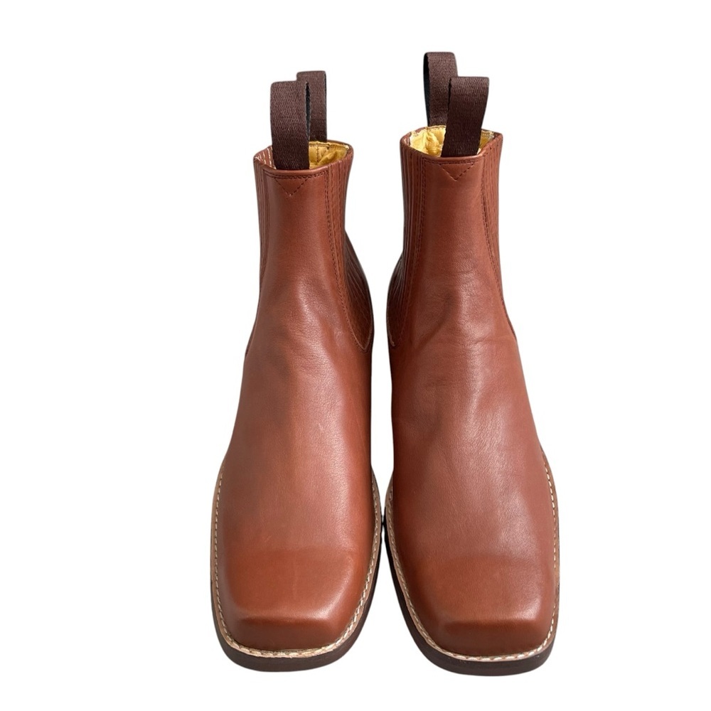 Handcrafted Handmade Soft Genuine Leather Chelsea Charro Boots Men’s Size 9 - Picture 3 of 12